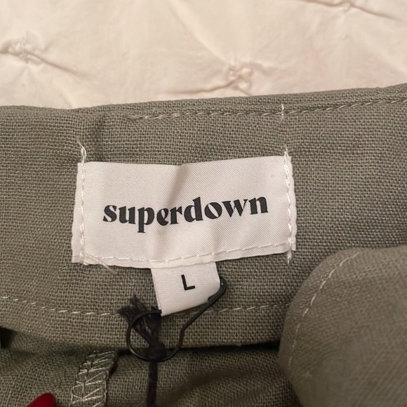 Superdown size L Alaya Grommet Wrap Skort - Olive Green - Picture 2 of 3